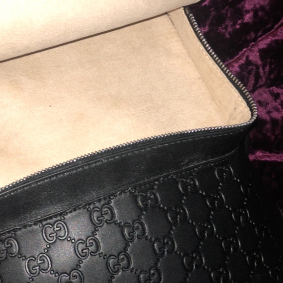 Gucci black leather embossed GG backpack main image 10